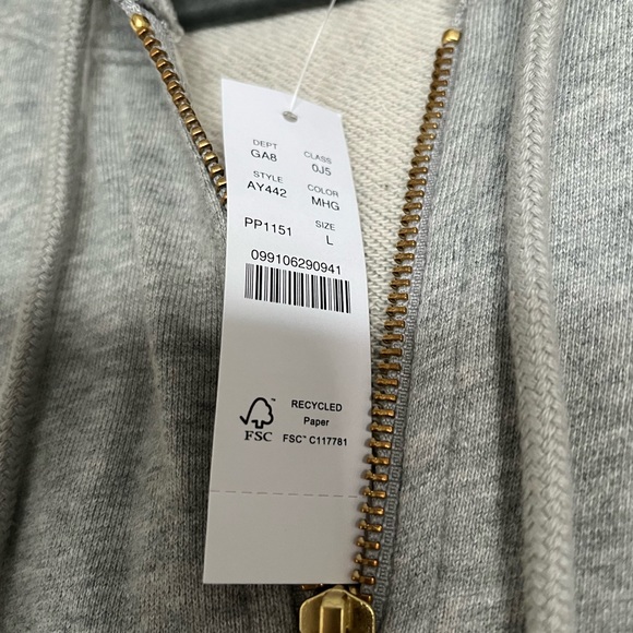 J. Crew University Terry Zip-Up Hoodie - NWT! - Picture 5 of 10